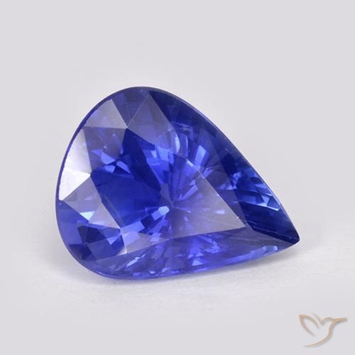 4.38 ct Blue Sapphire Stone, Natural Sapphire in Pear Facet Shape for Sale