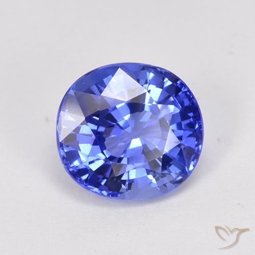 3.66 ct Blue Sapphire Stone, Natural Sapphire in Oval Facet Shape for Sale