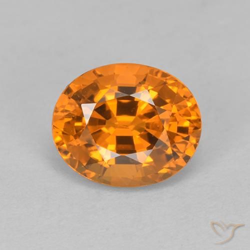 Saphir orange en vrac de 1,14 ct, taille ovale de 6,4 x 5,3 mm de Tanzanie, Photo A