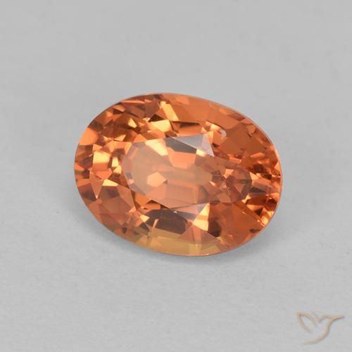 1.00 ct Orange Sapphire Stone, Natural Sapphire in Oval Facet Shape for Sale
