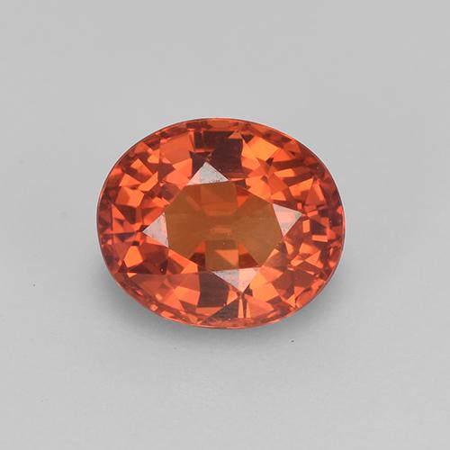 Medium Orange Saphir Edelstein - 1.3ct Oval facettiert (ID: 513452)