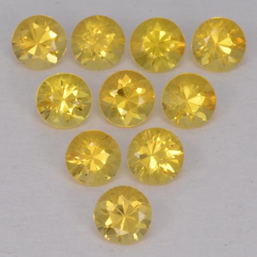 Amarillo medio Zafiro Gema - 0.1ct Corte Diamante (ID: 514010)