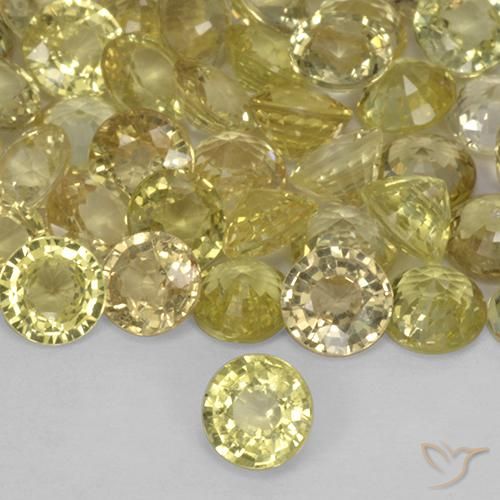 18.67 ctw Yellow Sapphire Stones, Natural Sapphire in Round Facet Shape for Sale