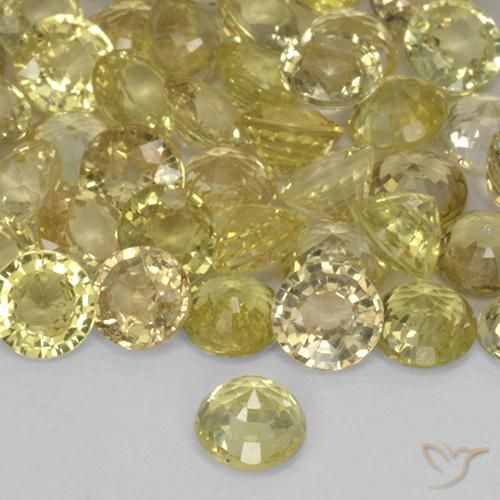 Sapphire Gemstones in 4.5 mm (calibrated) Size for Sale, Sapphire Stones in Pale Yellow Color