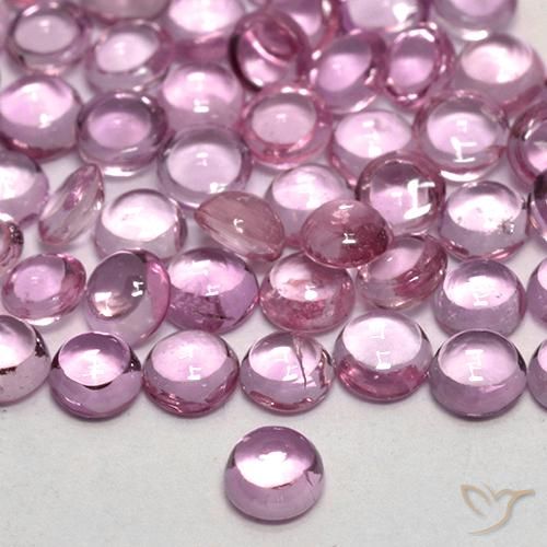 Rosado-púrpura claro Zafiro Gema - 0.1ct Cabujón Redondo (ID: 514074)