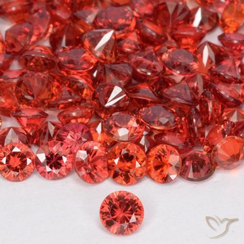 Zafiro naranja suelto de 0,17 quilates, talla de diamante de 2,9 mm de Tanzania, Photo A