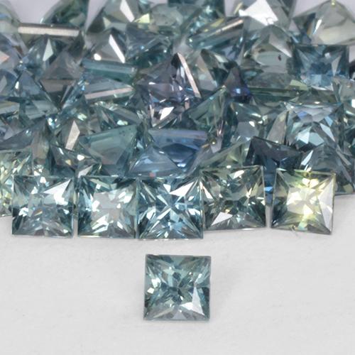 grünlich-blau Saphir Edelstein - 0.2ct Prinzess-Schliff (ID: 516940)