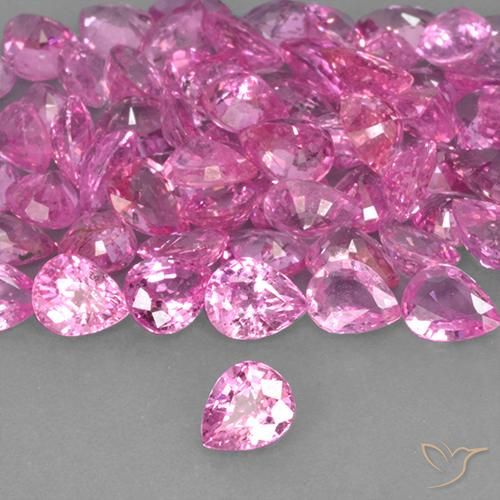 21.05 ctw Pink Sapphire Stones, Natural Sapphire in Pear Facet Shape for Sale