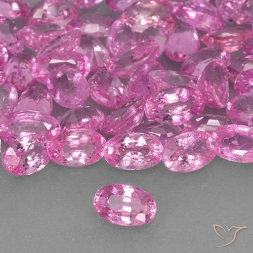 60.52 ctw Pink Sapphire Stones, Natural Sapphire in Oval Facet Shape for Sale