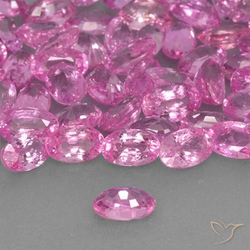 Sapphire Gemstones in 5.1 x 3.3 mm Size for Sale, Sapphire Stones in Medium Pink Color