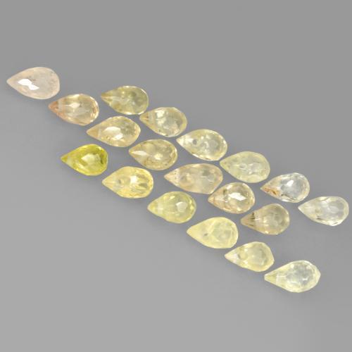 Amarillo claro medio Zafiro Gema - 0.2ct Corte Briolette (ID: 519799)