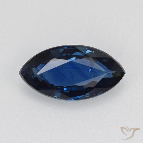 0.74ct Natural Navy Blue Sapphire, Marquise, VVS-VS