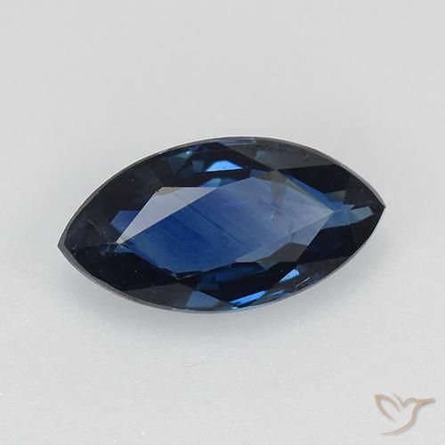 0.74 ct Blue Sapphire Stone, Natural Sapphire in Marquise Facet Shape for Sale