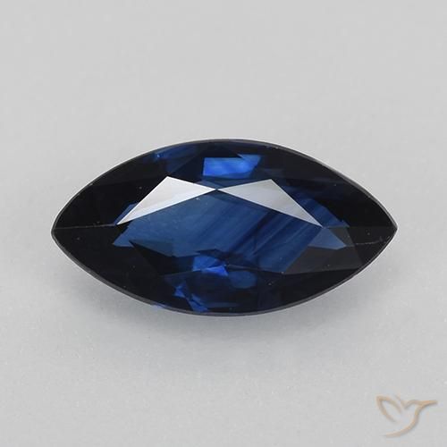 0.80ct Natural Dark Blue Sapphire, Marquise, VVS-VS