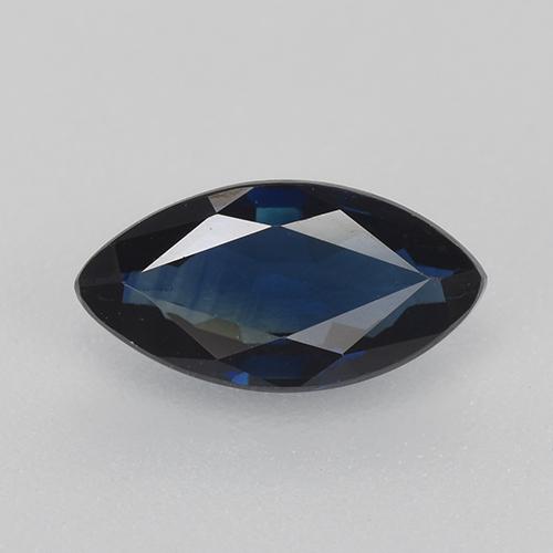 Dark Blue Sapphire Gem - 0.8ct Marquise Facet (ID: 520329)