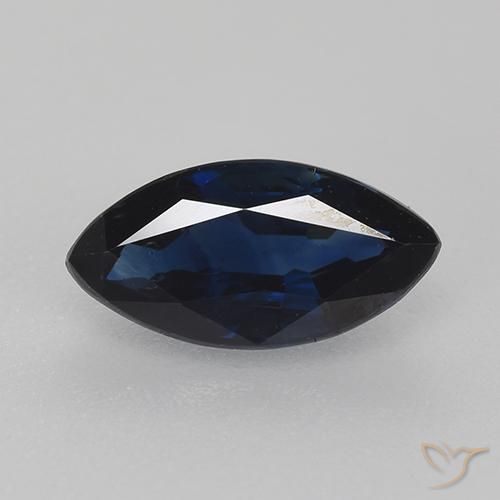 Saphir bleu en vrac de 0,86 ct, taille marquise de 8,1 x 4,1 mm de Madagascar, Photo A