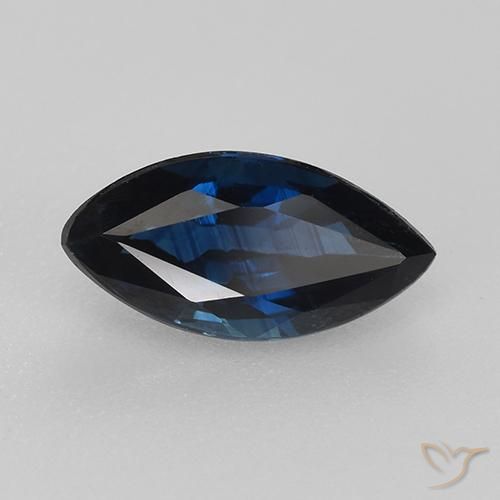 0.82 ct Blue Sapphire Stone, Natural Sapphire in Marquise Facet Shape for Sale