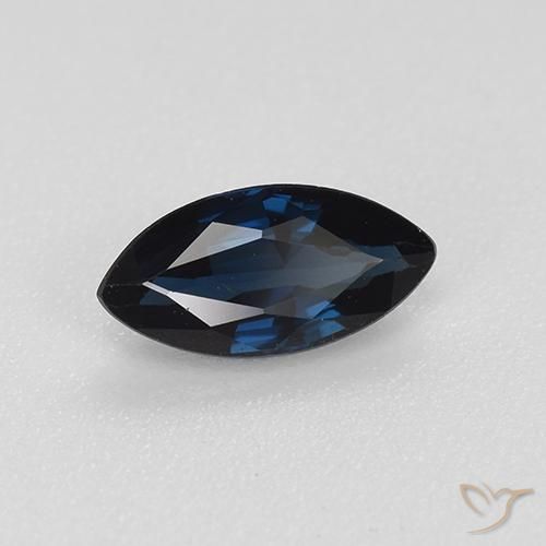 0.73 ct Blue Sapphire Stone, Natural Sapphire in Marquise Facet Shape for Sale