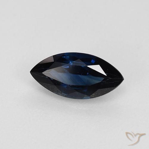 0.73 ct Blue Sapphire Stone, Natural Sapphire in Marquise Facet Shape for Sale