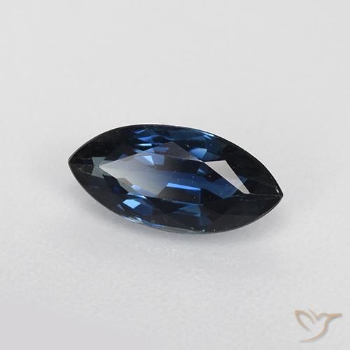 0.75 ct Blue Sapphire Stone, Natural Sapphire in Marquise Facet Shape for Sale