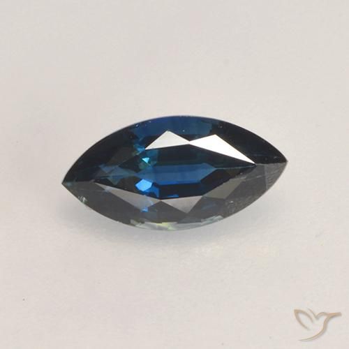 0.82 ct Blue Sapphire Stone, Natural Sapphire in Marquise Facet Shape for Sale