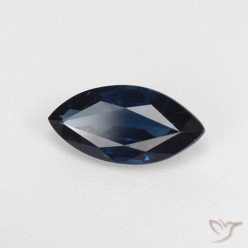 0.73 ct Blue Sapphire Stone, Natural Sapphire in Marquise Facet Shape for Sale