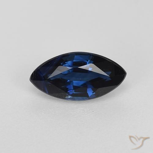 Azul marino Zafiro Gema - 0.8ct Forma marquesa (ID: 520612)