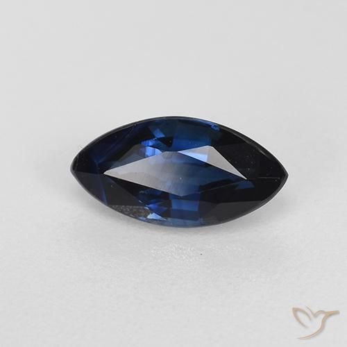 0.84 ct Blue Sapphire Stone, Natural Sapphire in Marquise Facet Shape for Sale