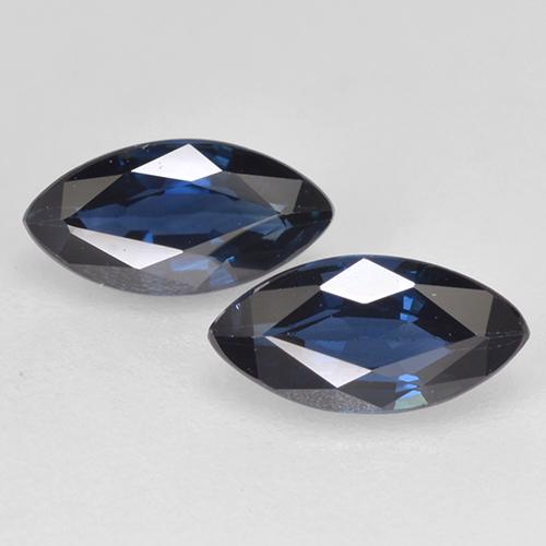 Dark Blue Sapphire Gem - 0.8ct Marquise Facet (ID: 520661)
