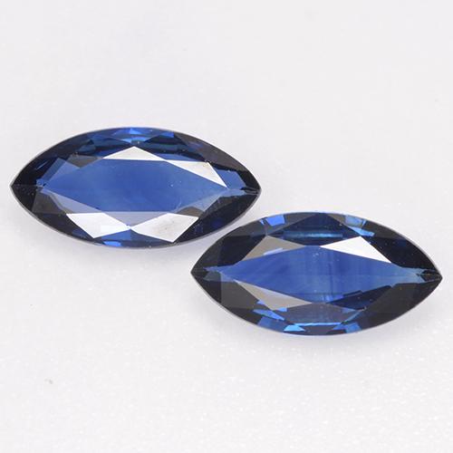 Twilight Blue Sapphire Gem - 0.6ct Marquise Facet (ID: 520663)