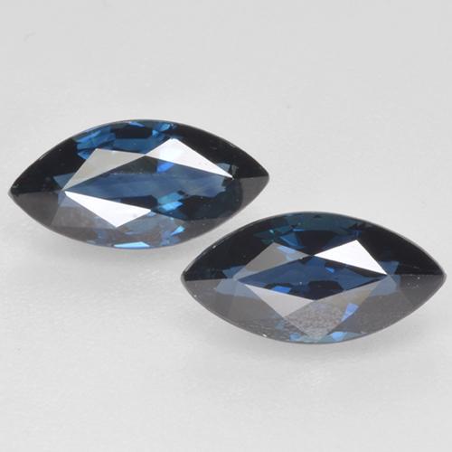Midnight Blue Sapphire Gem - 0.8ct Marquise Facet (ID: 520664)