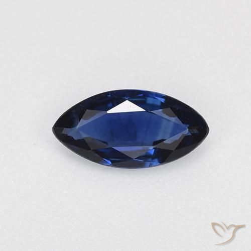 0.60ct Natural Navy Blue Sapphire, Marquise, VVS-VS
