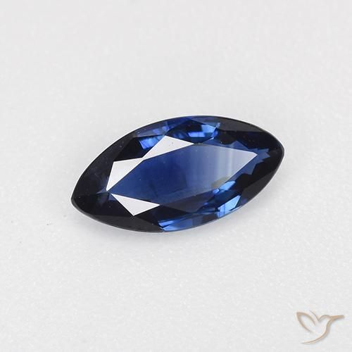 0.60 ct Blue Sapphire Stone, Natural Sapphire in Marquise Facet Shape for Sale