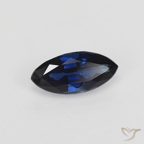 0.64 ct Blue Sapphire Stone, Natural Sapphire in Marquise Facet Shape for Sale