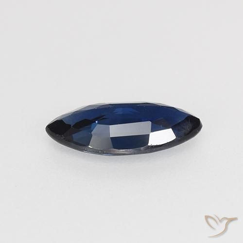 Sapphire Gemstone in 8.3 x 4.2 mm Size for Sale, Sapphire Stone in Midnight Blue Color