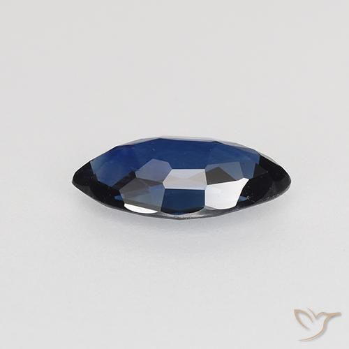 Sapphire Gemstone in 8.2 x 4.1 mm Size for Sale, Sapphire Stone in Dark Blue Color