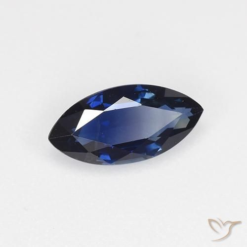 0.68 ct Blue Sapphire Stone, Natural Sapphire in Marquise Facet Shape for Sale