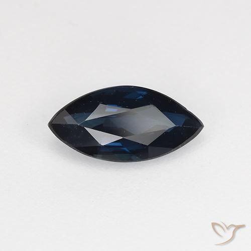 0.64 ct Blue Sapphire Stone, Natural Sapphire in Marquise Facet Shape for Sale