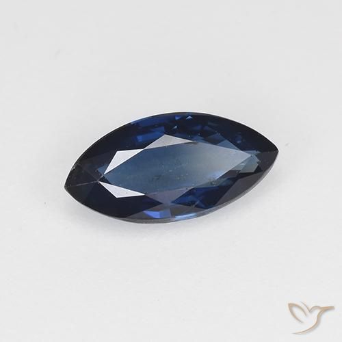 0.64 ct Blue Sapphire Stone, Natural Sapphire in Marquise Facet Shape for Sale