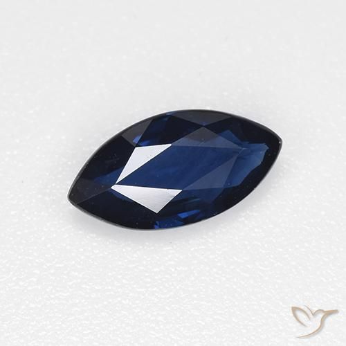0.66 ct Blue Sapphire Stone, Natural Sapphire in Marquise Facet Shape for Sale