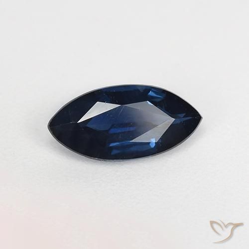 0.58 ct Blue Sapphire Stone, Natural Sapphire in Marquise Facet Shape for Sale