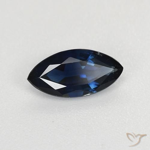 0.68 ct Blue Sapphire Stone, Natural Sapphire in Marquise Facet Shape for Sale