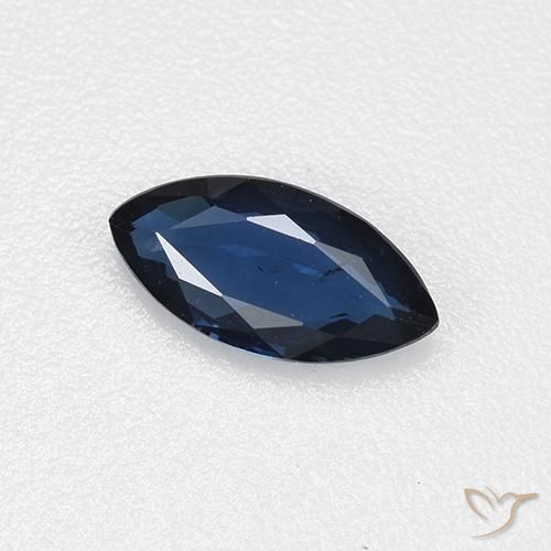 0.56 ct Blue Sapphire Stone, Natural Sapphire in Marquise Facet Shape for Sale