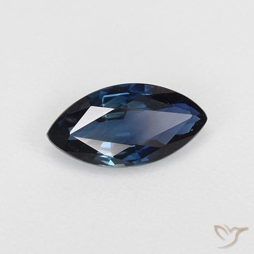 0.66 ct Blue Sapphire Stone, Natural Sapphire in Marquise Facet Shape for Sale