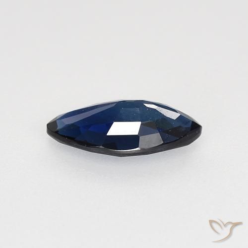 Sapphire Gemstone in 8 x 4.2 mm Size for Sale, Sapphire Stone in Midnight Blue Color