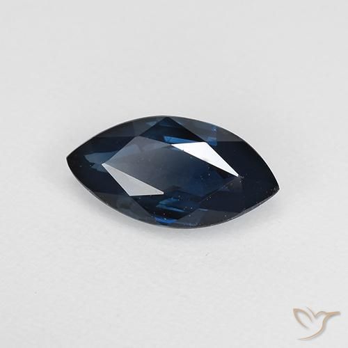 0.66 ct Blue Sapphire Stone, Natural Sapphire in Marquise Facet Shape for Sale