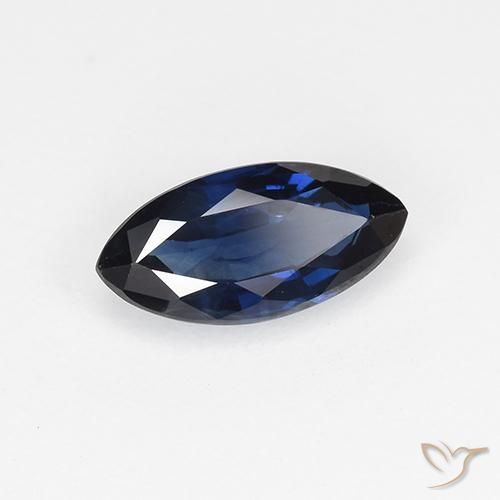 0.67 ct Blue Sapphire Stone, Natural Sapphire in Marquise Facet Shape for Sale