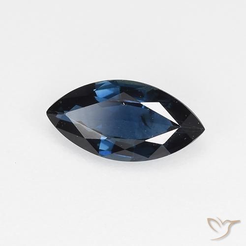 0.66 ct Blue Sapphire Stone, Natural Sapphire in Marquise Facet Shape for Sale