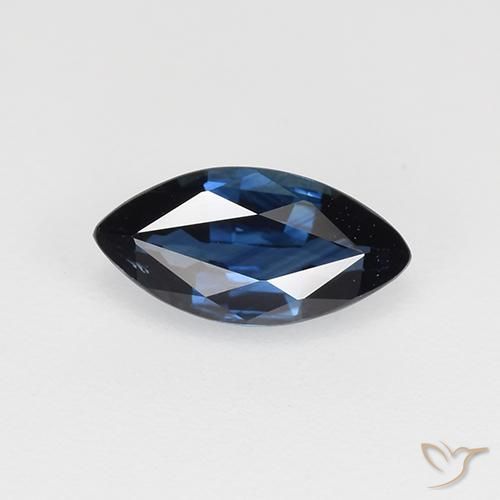 Saphir bleu en vrac de 0,69 ct, taille marquise de 8 x 4 mm de Madagascar, Photo A