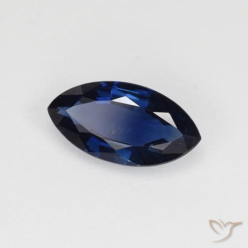 0.63 ct Blue Sapphire Stone, Natural Sapphire in Marquise Facet Shape for Sale